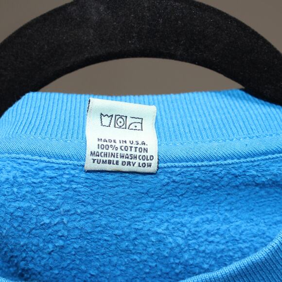 Sporty & Rich Plain Bright Blue Crewneck Sweatshirt Pullover Size Large - Picture 7 of 7